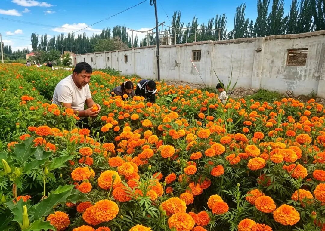精耕特色花产业 赋能乡村振兴——泽普县万寿菊产业跑出增收新速度