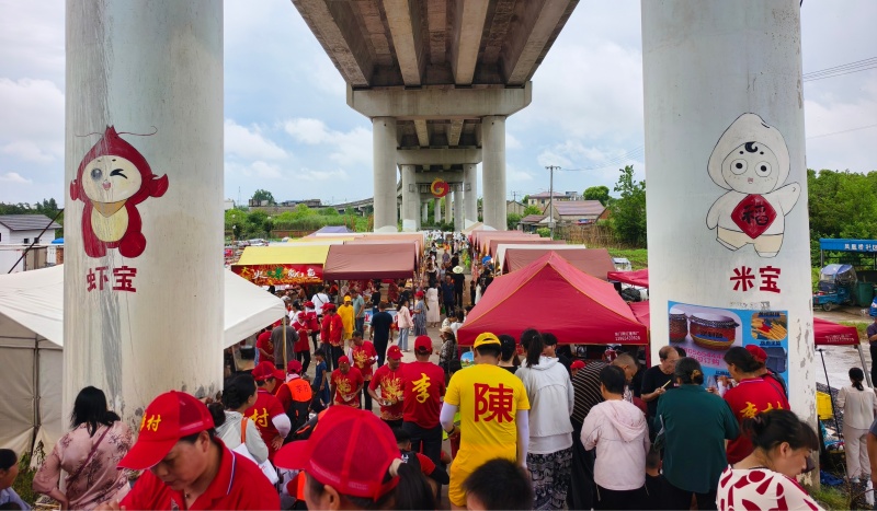 无为市陡沟镇双龙广场摊位现场。